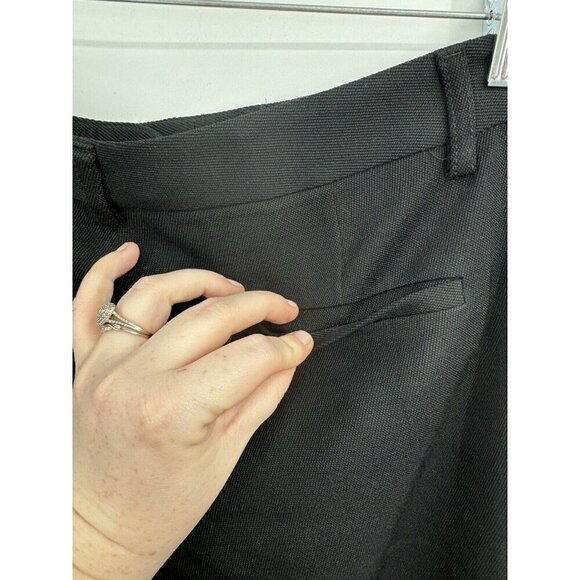Theory Wool Dress Pant Women 6 Straight Leg Pleated Front Black - Picture 7 of 8